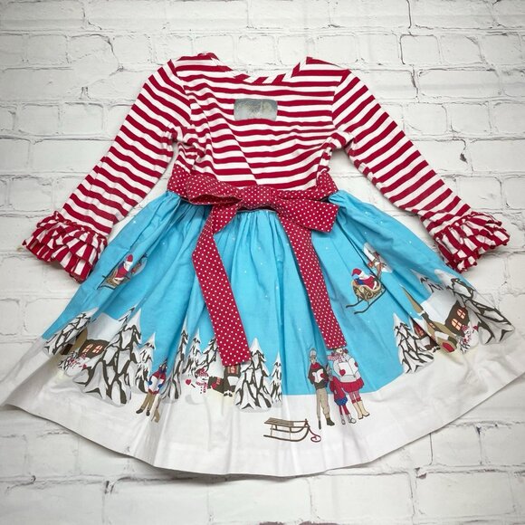 Eleanor Rose ‘Twas The Night Before Christmas Santa Holiday Dress Girls Size 3-4 - Picture 6 of 9